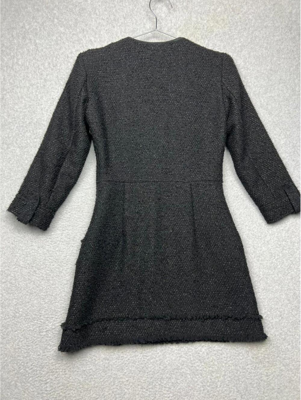 Zara Tweed Double Breasted Blazer Tuxedo Mini Dress S Preppy Academia Old Money - Picture 2 of 14